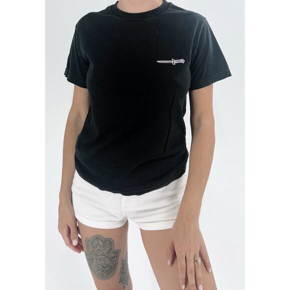 Sketchy Tank T-shirt Skateboarder Skull Pizza Back Skeleton Size Small - Picture 2 of 3